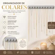 Organizador para Pendurar Joias Porta Colares Pulseiras e Anéis com Gancho Coração