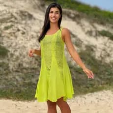 Saida de Praia Vestido Regata Rendada Praia e Piscina