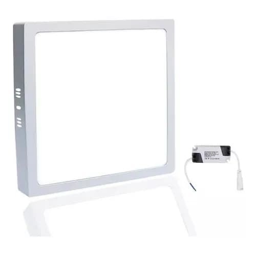 Kit 2 Plafon Sobrepor Quadrado Led 25w Painel Bivolt 22x22 Branco Frio Oferta