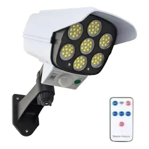Refletor Solar Com Led Sensor De Movimento Câmera Falsa Carcaça Preto Luz Branco-frio