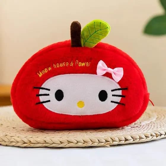 Estojo De Lápis De Grande Capacidade Gato Fofo Pelúcia Caixa De Armazenamento De Papelaria Bolsa De Cosméticos Prêmio De