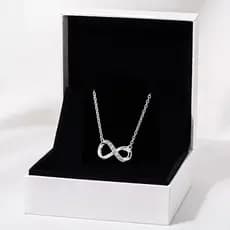 Pandach Genuíno Colar s925 Sterling Silver Eternal Symbol Necklace Jóias requintadas Presente de bricolage