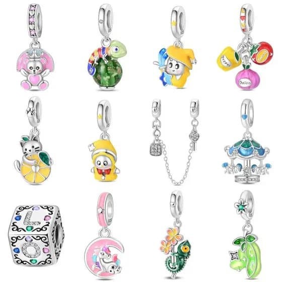 Pulseira Original charme S925 prata esterlina compatível pulseira DIY jóias fazendo pulseira pingente presente de aniver