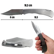 Canivete Inox de Bolso Estilo Zebu Pesca e Camping Não Enferruja Com Trava De Segurança e presilha