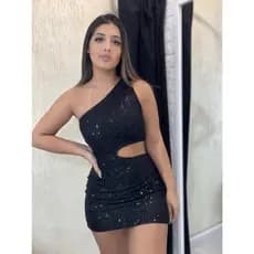 ✨ Vestido de Paetê Emma Tubinho Curto Feminino | Acinturado com Recorte Cintura Festa Réveillon ✨