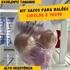 kit Saco para Transporte de Balões 1,10x1,60 e 70x90  20 30 40 50 UNIDADES baloes balao