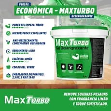 Gel Pasta Desengraxante para as mãos Aroma Limão MaxTurbo 2,5 kg