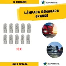 Lâmpada esmagada grande 24v 5w w5w - 10 unidades linha pesada