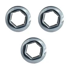Kit 3 Canoplas 3/4 Hexagonais De Acabamento Aço Inox Flexiveis