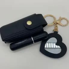 PORTA PERFUME CHAVEIRO EM PLÁSTICO E COM BOLSINHA, 9CM, 5ML