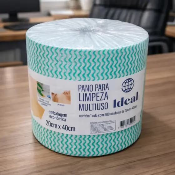 Pano Magico de Limpeza Multiuso Rolo Ate 600 Unidades 20x40cm Alta Absorcao Não solta Fiapo Tipo Perflex