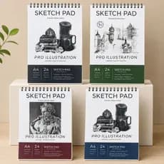 Caderno de Desenho Profissional A4 – Sketch Pad com 24 Folhas para Papelaria e Ilustração