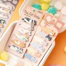 Kit 6 Post It Gatinho Fofo Marcador de Página Adesivo 180 Folhas