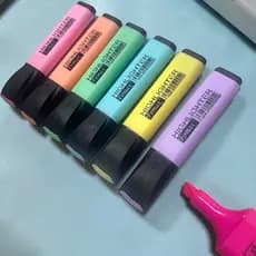 Marca Texto Pastel 1 Unidade ou Kit 6 Cores Destaque Suave Escolar