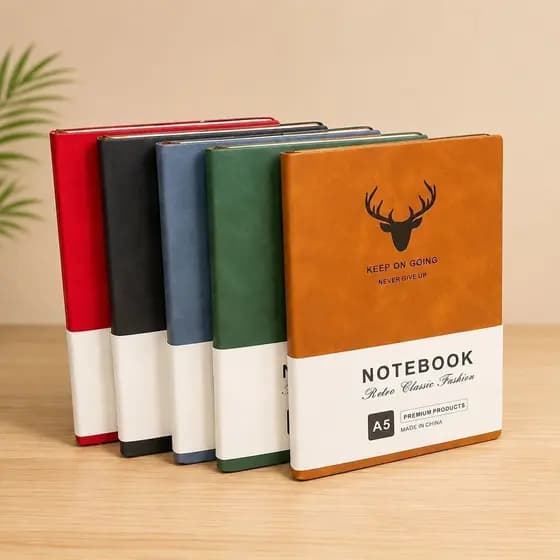 Caderno Notebook A5 Retro Clássico Capa Couro Macio 98 Folhas Para Estudos e Trabalho