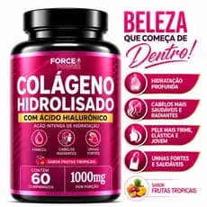Colageno Hidrolisado + Acido Hialuronico 60 Comprimidos PELE UNHAS E CABELOS - POTE PARA 30 DIAS USO