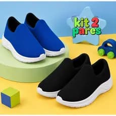 Kit 2 Tênis Infantil Masculino Calce Fácil Leve