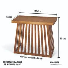 Mesa Ripada Desmontável De 1 Metro Para Decoração De Festa Madeira