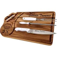 Kit Churrasco Cruzeiro Personalizado Time Tábua com Utensílios