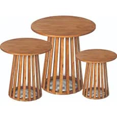 Mesas Ripadas Desmontável Em Madeira PINUS COM VERNIZ Para Decoração De Festa Tamanhos 80 e 60 e 40