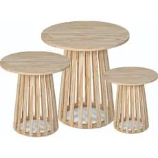 Mesas Ripadas Desmontável Em Madeira PINUS CRU Para Decoração De Festa Tamanhos 80 e 60 e 40