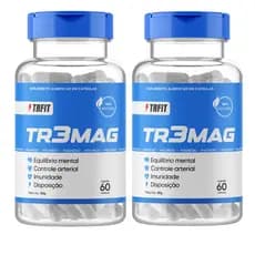 Kit 2 Potes Magnésio Tr3Mag Disposição equilibrio mental controle arterial imunidade Trfit