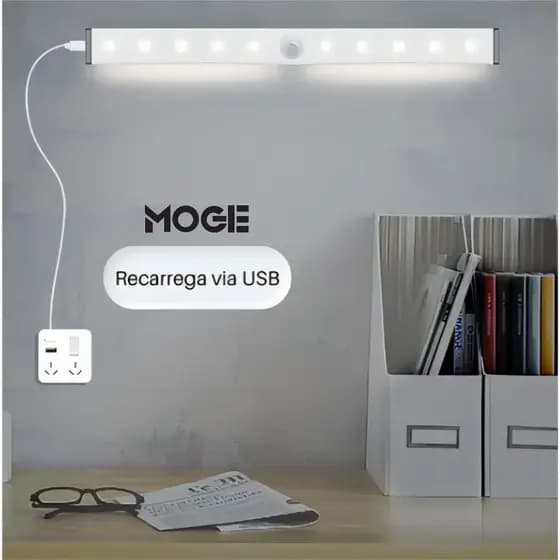 Luminária LED com Sensor de Presença | Recarregável | 3000K/6000K | Diversos Tamanhos
