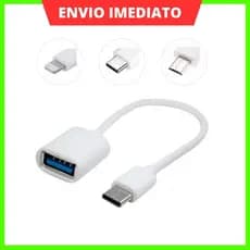 Cabo Adaptador OTG 3.0 Tipo C/V8/USB C Ultra Compatível - Conecte e Use Sem Instalações