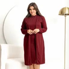 Conjunto Feminino Elegante: Vestido Midi Canelado + Kimono Longo – Do M ao EXG