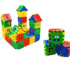 PACOTE COM 120 UNIDADES KIT CASINHA BRINQUEDO DE MONTAR INFANTIL BLOCOS MONTA MONTA COLORIDO