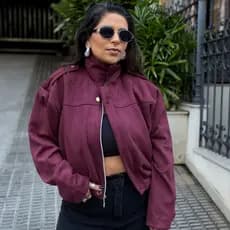 Jaqueta Feminina Oversized em Suede Casaco Feminino Moda Inverno Roupa Feminina