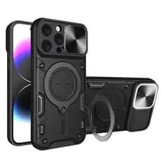 Capa Proteção Preta Nível Militar C/ Suporte 360 e Proteção de Câmera iPhone 16, 16 Pro, 16 pro Max
