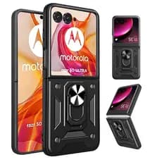 Capa Capinha Proteção Nível Militar C/ Suporte e Proteção de Câmera Para Motorola Razr 50 Ultra