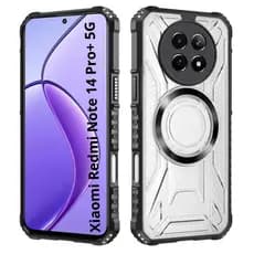 Capa Capinha Clear Proteção Nível Militar Suporte Carregador Indução Para Redmi Note 14 Pro Plus 5G