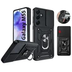 Capa Capinha Proteção Nível Militar C/ Suporte e Proteção de Câmera Para Samsung Galaxy M55