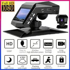 Câmera Veicular 1080P Full HD, com Gravador de Vídeo de Condução e Display LCD no Console Central, WDR 170 ° Grande angu