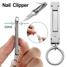 Cortador De Unha Dobráveis Portáteis De Aço Inoxidável Manicure Pedicure Finger Toe Tesoura Ferramenta De Arte De Unhas Anel Chave