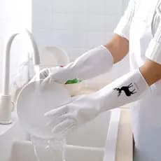 2Pcs Luvas De Borracha Para Lavar Louças/Luva De Limpeza Cozinha