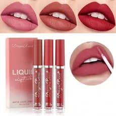 3 Pçs/Set Veludo Fosco Batom Conjunto De Longa Duração À Prova Dwaterproof Água Não Transferência Nu Lábio Esmalte Maqui
