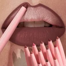 Lápis Delineador Labial Marrom De Veludo , Nude , Fosco , À Prova D'água , Copo Antiaderente , Cereja , Vermelho , Canet
