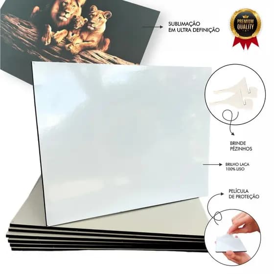 Placas MDF para Sublimação 20x15cm - Kit com 10, Alta Definição, Brilho Laca