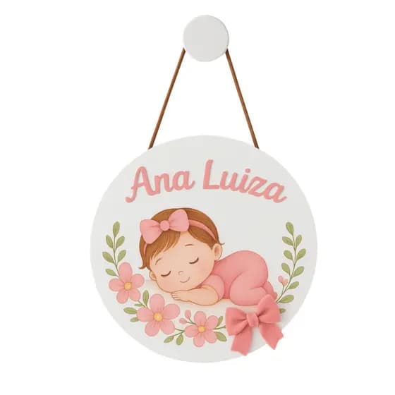 Kit 10 Porta Maternidade Mdf Decoração Sublimação Quarto Bebê Alto Brilho