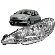 Farol Dianteiro Peugeot 206 2004 Até 2012 Esquerdo Foco Duplo