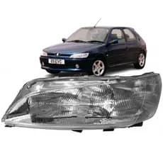 Farol Dianteiro Peugeot 306 1997 1998 1999 2000 Foco Duplo Lente Raiada