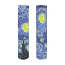 Meias Nylon Elastano 86/14 Arte Famosa Van Gogh Pintura Óleo Artista Colorida Cano Alto 46cm
