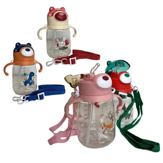 Garrafa Infantil 450ml Ursinho Urso Portátil Com Alça de Transporte Criança