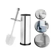 Escova Sanitária Vaso Limpeza Higienização Em Aço Inox Com Suporte