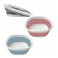 Bacia Cesto Retrátil - Silicone e Plástico Multifuncional para Cozinha e Lavanderia