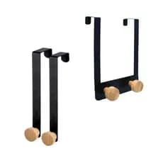 Gancho Suporte Multiuso Organizador Decoração Encaixe Bambu Ferro Minimalista Elegante
