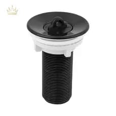 Valvula Ralo de Pia de Banheiro 7/8" Preta em ABS para Lavabo